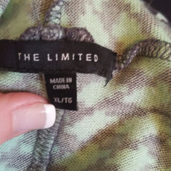 The Limited mint green & gray houndstooth pattern open front cardigan XL - Picture 6 of 8